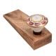 2 Pieces Pink Wheel Flower Ceramic Wooden Door Stopper